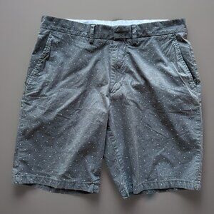 Old Navy Bermuda Shorts Mens Sz 31 Slim Blue White Polka Dot Shorts Preppy Beach